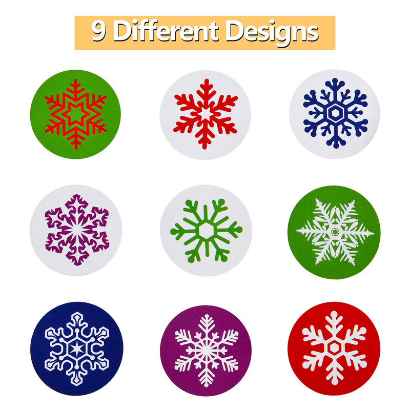 Snowflake Label Stickers Happy New Year Stickers Thank You Seal Stickers Valentine's Day Stickers Inspirational Quote Stickers (Colorful Snowflakes, 500 Pieces) - LeoForward Australia