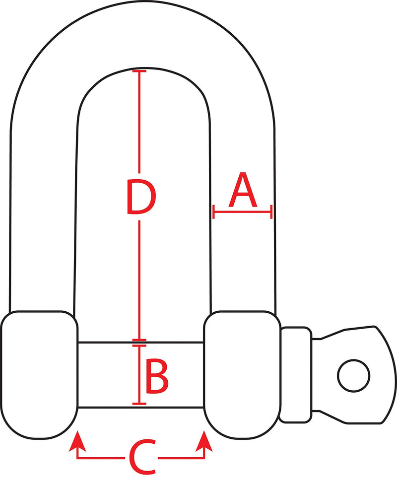 Extreme Max 3006.8249 BoatTector Stainless Steel D Shackle - 5/8" 5/8" Each - LeoForward Australia