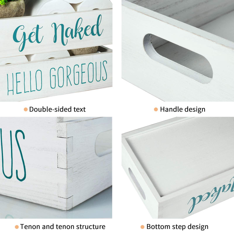  [AUSTRALIA] - TJ.MOREE Get Naked/Hello Gorgeous Bathroom Decor Box Coastal Decor Housewarming Gift Makeup Table Box White