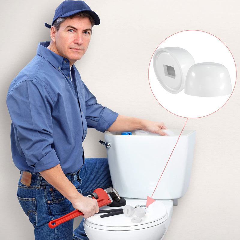  [AUSTRALIA] - PAGOW 8 Pack Toilet Bolt Caps Decorative, White Plastic Toilet Caps for Bottom of Toilet, Height 0.84" Push-On Toilet Bowl Bolt Caps Covers for Home Office Height 0.84"