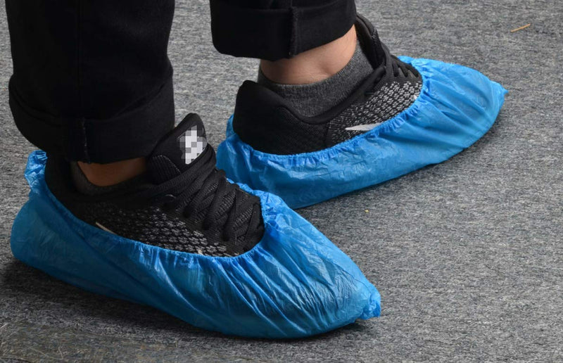  [AUSTRALIA] - Dssiy 100 Pack Disposable Hygienic Boot & Shoe Covers 100 pack(50 Pairs)|Waterproof Slip Resistant Non-Slip, Durable for Construction, Workplace, Indoor Carpet Floor Protection,One Size Fits Most Blue