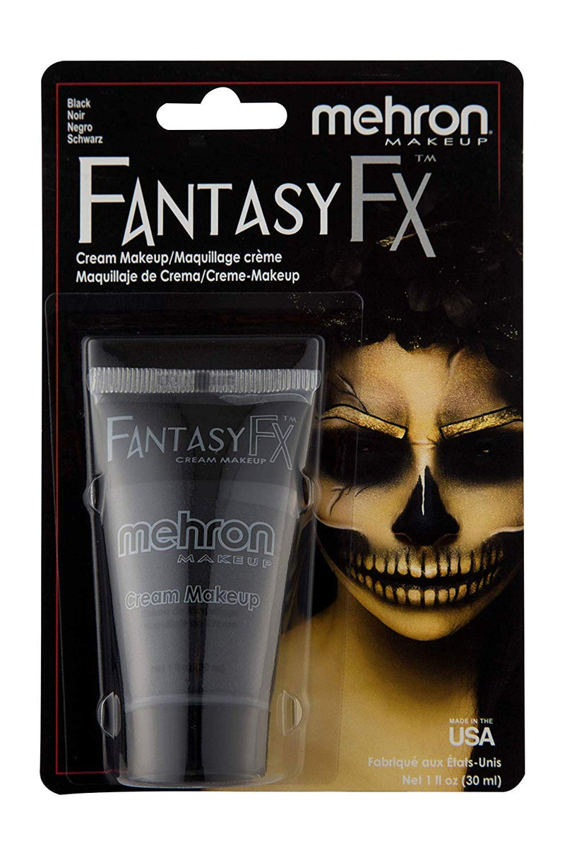 Mehron Makeup Fantasy F/X Water Based Face & Body Paint (1 oz) (BLACK) Black - LeoForward Australia