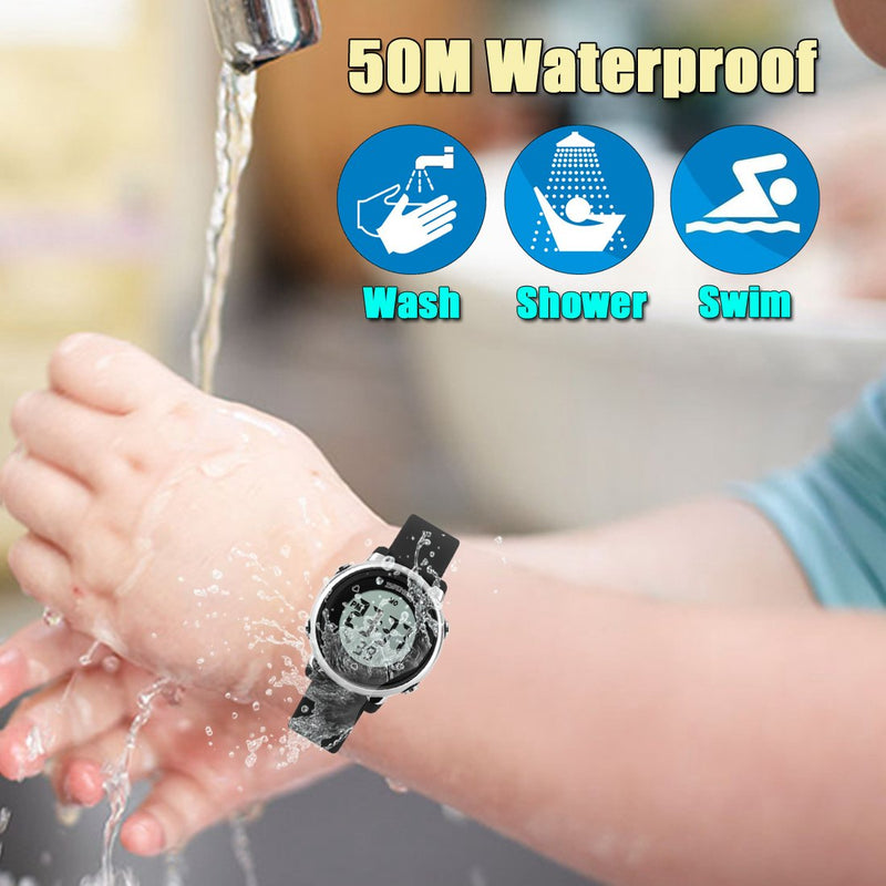 Kid Watch Multi Function 50M Waterproof Sport LED Alarm Stopwatch Digital Child Wristwatch for Boy Girl Blue - LeoForward Australia