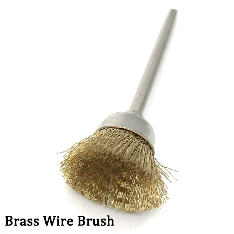  [AUSTRALIA] - Brass Cup Wire Brush, 1/8 Inch Shank 2 Inch Length, Cleaning Polishing for Dremel and Compatible Rotary Tools, 15Pcs (Brass Cup Wire Brush) Brass Cup Wire Brush