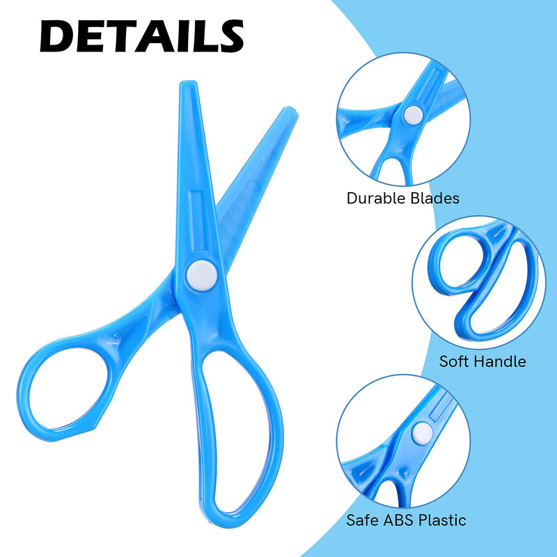  [AUSTRALIA] - 10 Pieces Plastic Safety Scissors Perschool Traning Scissors Toddler Training Scissors Kids Left Handed Scissors Child Plastic Scissors 5 Colors for Children Cutting Tools Paper Art Craft Supplies