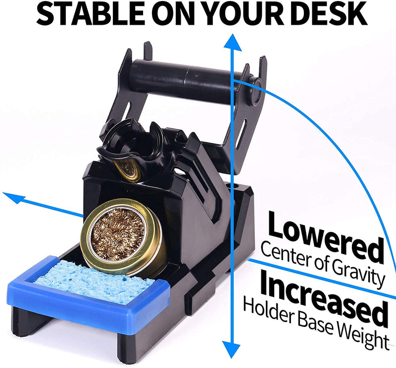  [AUSTRALIA] - YIHUA X-2 Evolution Heat Resistant Soldering Iron Holder & Storage System with Solder Coil Holder, Brass Wool Tip Cleaner, Cleaning Sponge, Protective Edge, 5 Built-in Tip Storage Slots