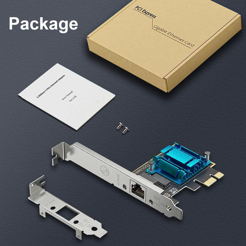  [AUSTRALIA] - 2.5GBase-T PCI Express Card 100M/1G/2.5G PCIE Network Card Gigabit Ethernet Card for PC Compatible with Windows 11/10/8/7/XP and Mac OS RJ45 Adapter 2.5G PCIe Network Card