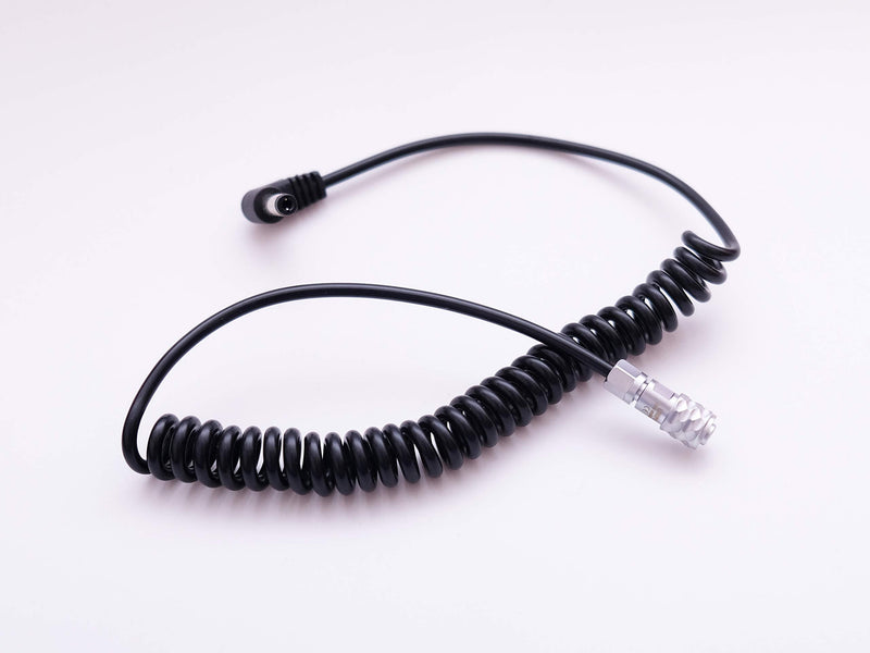  [AUSTRALIA] - DC Angled 5.5/2.5mm Power Cable Coiled Cable for BMPCC 4K Blackmagic Pocket Cinema Camera, weipu 2pin