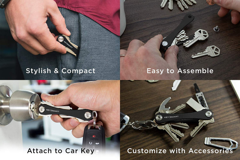  [AUSTRALIA] - KeySmart - Compact Key Holder and Keychain Organizer (up to 8 Keys, Black)