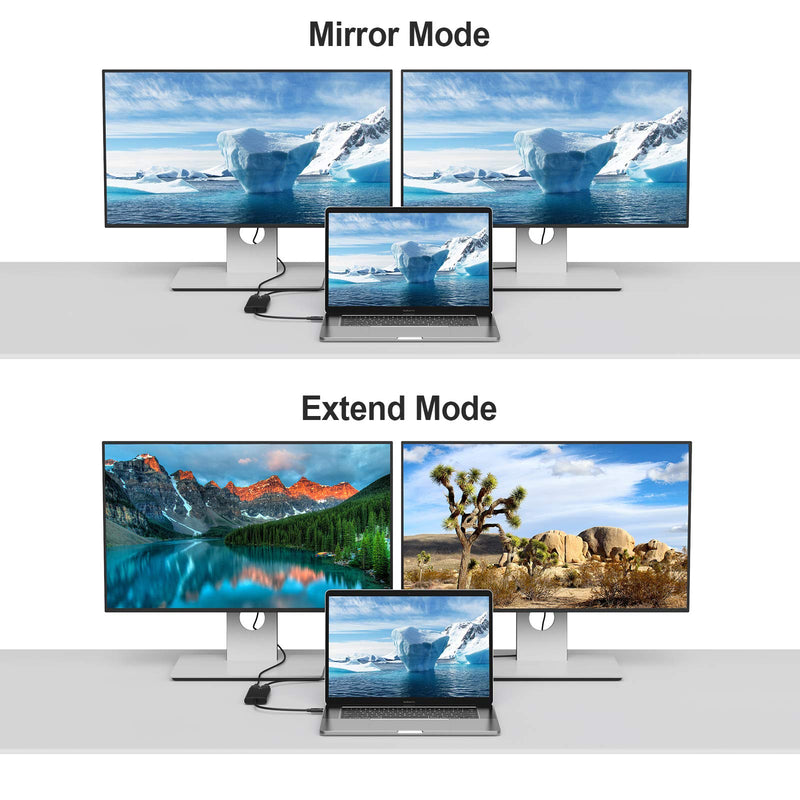  [AUSTRALIA] - Thunderbolt 3 to Dual HDMI Display, CableCreation Thunderbolt 3 to Two HDMI Adapter, 4K@60Hz, 40Gbps, USB C to HDMI Cable Compatible with Mac and Some Windows Systems