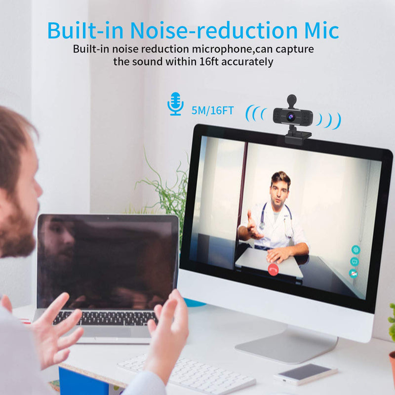  [AUSTRALIA] - 1080P Webcam HD Web Camera, HD Webcam with Microphone & Privacy Cover Laptop Desktop Full HD Camera Video Webcam for Recording/Calling/Conferencing/Gaming/Teams