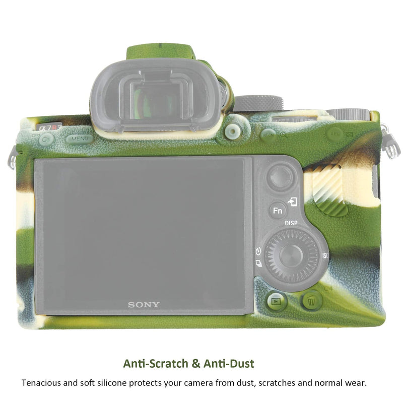  [AUSTRALIA] - Easy Hood Camera Case for Sony Alpha a7III a7 III a7R III a7RIII ILCE-7RM3 a73 a7R3 a7R Mark III Soft Silicone Rubber Protective Body Housing Case Skin Camera Protector Cover (Camo) Camo