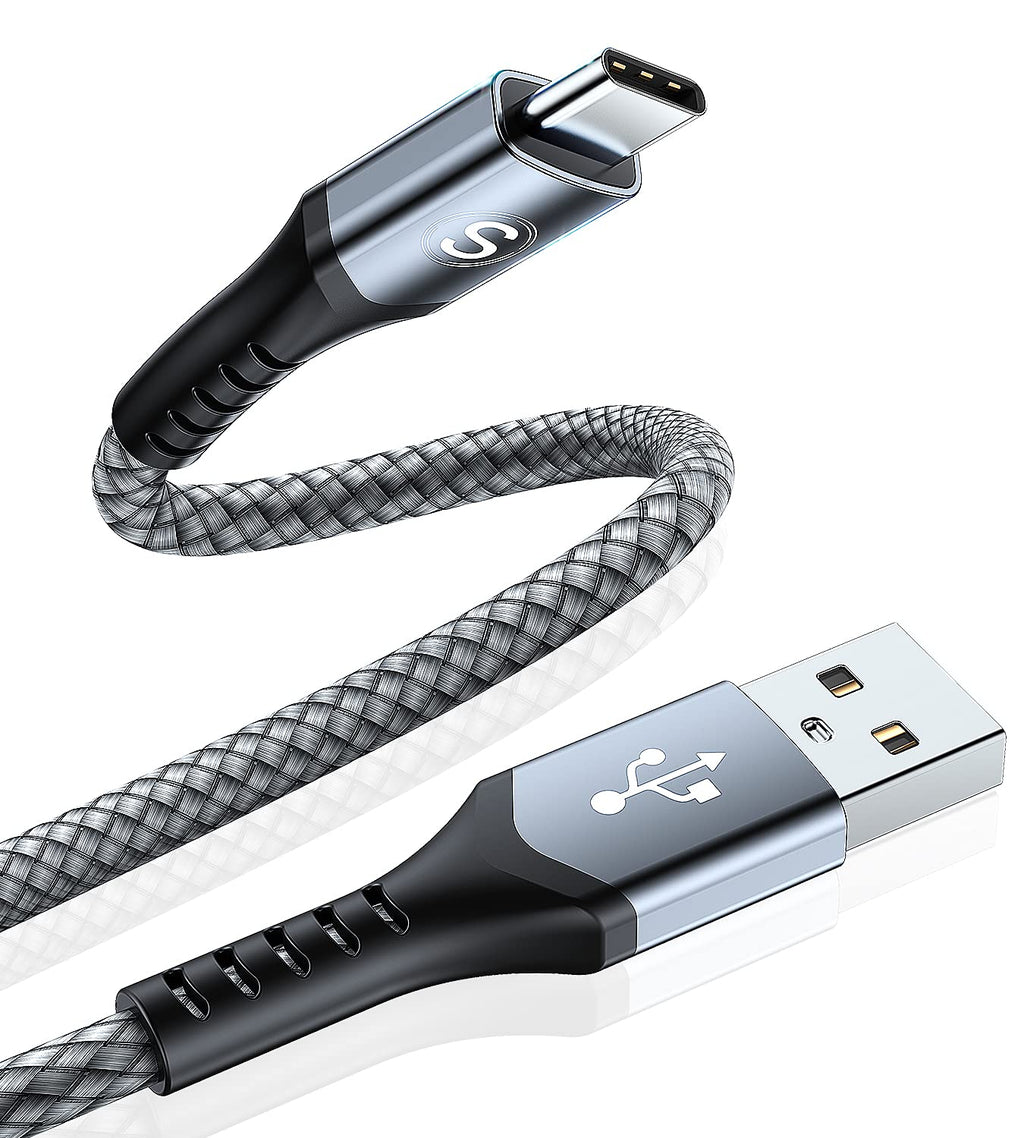  [AUSTRALIA] - [2Pack 6.6ft] USB C Cable 3.1A Fast Charger Cable Braided Compatible for Samsung Galaxy S10 S9 S8 S20 S21 S22 A02s A03s A12/13 A21s/22/20 A32 A52s/51 A70/72 Note 20/10,Google Pixel,Oneplus-Grey 6.6ft+6.6ft Grey
