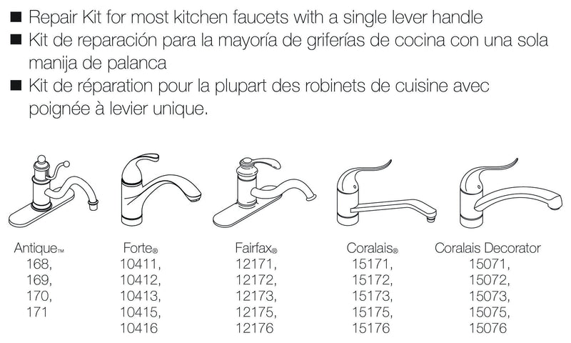  [AUSTRALIA] - Kohler GP30420 Seal Kit for Kitchen Faucets with Bearings, O-Rings and Lube, Small, Black & White