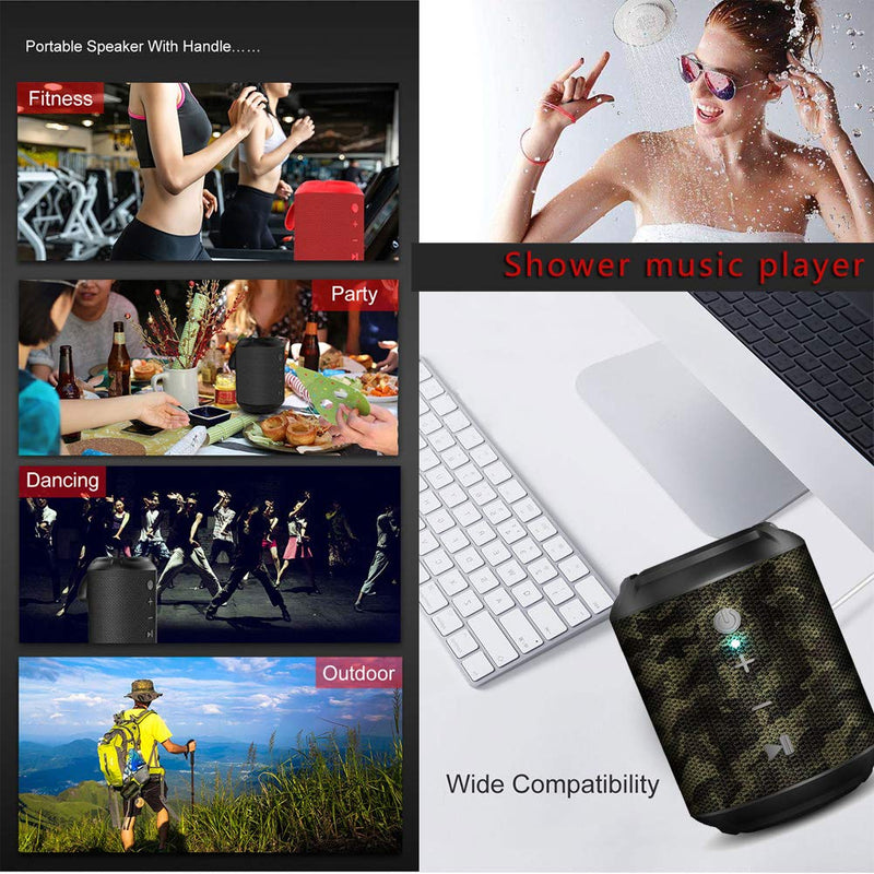 Bluetooth Speakers Waterproof, Shower Music Player Portable Wireless Speaker with Built-in Mic Outdoor Speakers Bluetooth with HD Sound and Bass Wireless Speaker for Shower,Pool,Beach,Party (Green) Green - LeoForward Australia