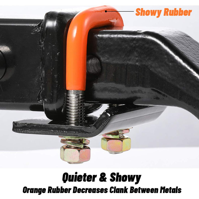  [AUSTRALIA] - CZC AUTO Hitch Tightener Heavy Duty Anti-Rattle Stabilizer for1.25 2 Inch Hitch, Rubber Coated Lock Down Hitch Stabilizer Set with a Wrench for Hitch Tray Cargo Carrier Bike Rack Trailer Ball Mount Orange 1 Pack