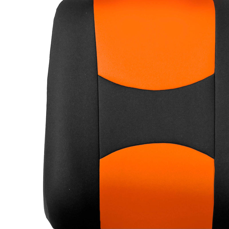  [AUSTRALIA] - TLH Flat Cloth Seat Covers Front Set, Orange Color-Universal Fit for Cars, Auto, Trucks, SUV