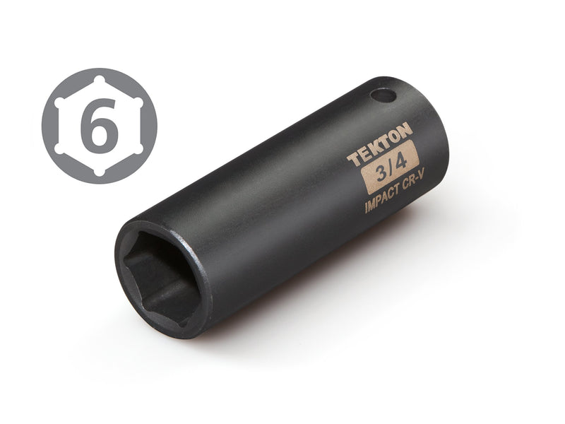  [AUSTRALIA] - TEKTON 47790 1/2-Inch Drive by 3/4-Inch Deep Impact Socket, Cr-V, 6-Point