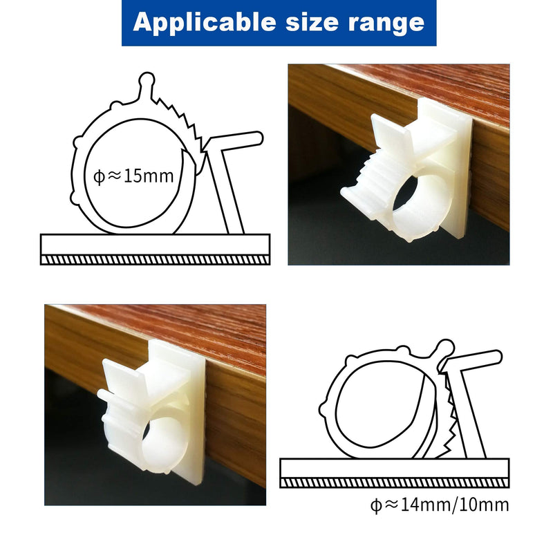  [AUSTRALIA] - 30 Pack Adjustable Cable Clips, 3M-Adhesive Nylon Cable Clamps Wire Clips, Desk Wall Cord for Wire and Cable Management