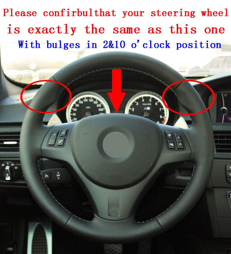 Eiseng DIY Sew Customized Steering Wheel Cover for 1 Series M3 2008-2013 E81 E82 E87 E88 / 2006-2011 3 Series E90 E91 E92 E93 / Black Breathable Interior Accessories (Leather+Red Mark) Leather+Red Mark - LeoForward Australia