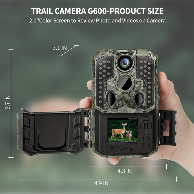  [AUSTRALIA] - Trail Camera,30MP 1920P FHD 0.2S Trigger Motion Activated,Game Hunting Camera with Night Vision IP66 Waterproof 2.0''LCD 120°Wide Camera Lens for Outdoor Scouting Wildlife Monitoring Home Security CAMO