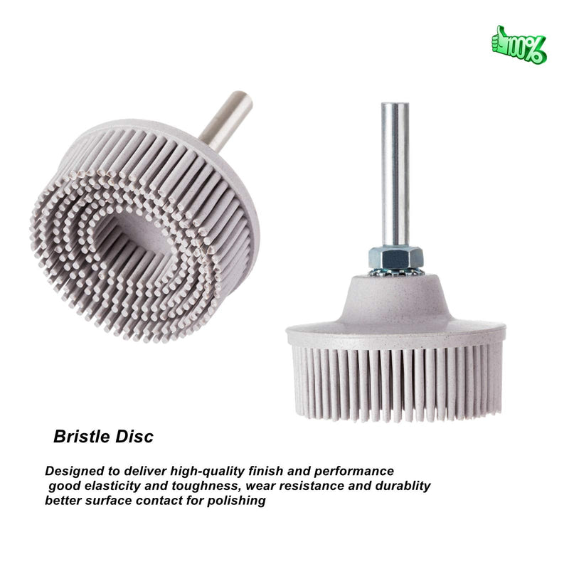  [AUSTRALIA] - Banmo Abrasive Bristle Disc 2inch White 120# Grade with 1/4" Shank Attachment 2pcs of white