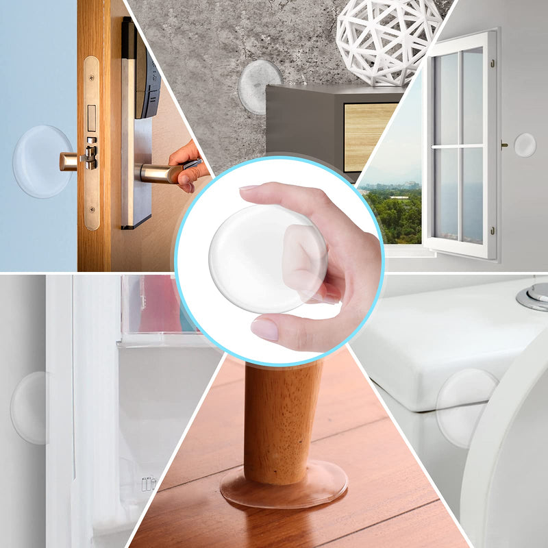  [AUSTRALIA] - 4 PCS 3.15" Door Stopper Wall Protector, Larger Door Handle Bumper, Reusable Wall Protectors with Self Adhesive 3m Sticker for Home or Office Protecting Wall, Quiet, Shock Absorbent Gel(Clear) 4pcs-3.15'' Clear