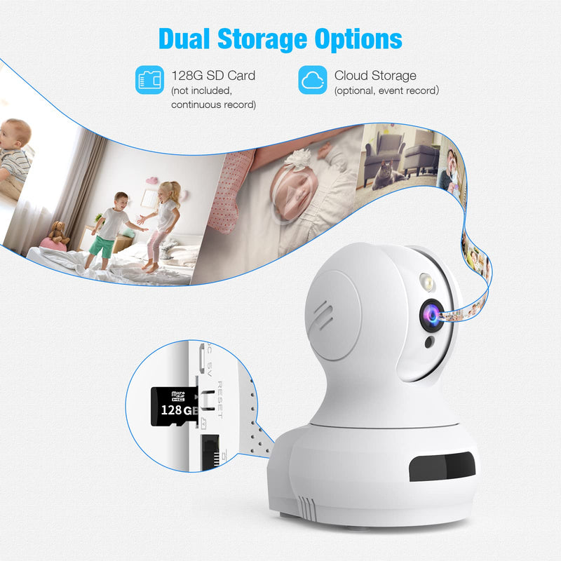  [AUSTRALIA] - Indoor Camera, 1080P Pet Camera with Motion and Sound Detection, Pan/Tilt/Zoom WiFi Camera with Night Vision, 2-Way Audio & Cloud Services for Baby Monitor Home Security Camera