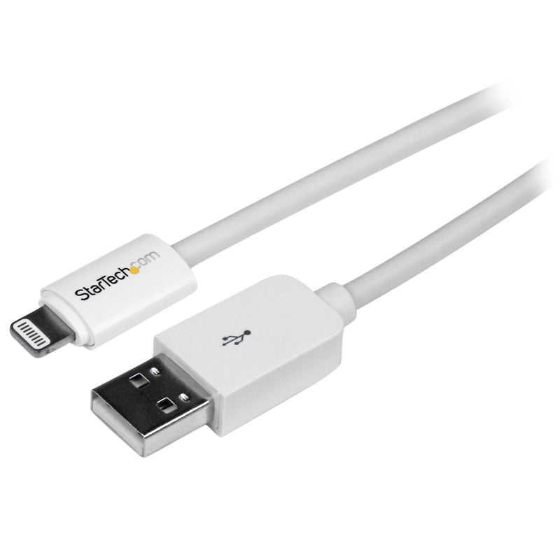  [AUSTRALIA] - StarTech.com 3m (10ft) Long White Apple 8-pin Lightning Connector to USB Cable for iPhone / iPod / iPad - Charge and Sync Cable (USBLT3MW) 10ft