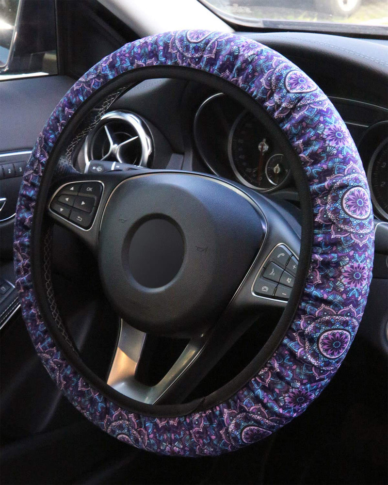  [AUSTRALIA] - YR Universal Steering Wheel Covers, Cute Car Steering Wheel Cover for Women and Girls, Car Accessories for Women, Purple Lotus