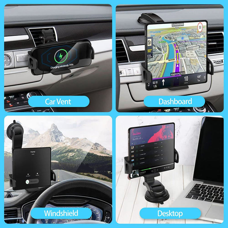  [AUSTRALIA] - Wireless Car Charger Mount, 15W Fast Charging Car Phone Holder for Air Vent & Dashboard, Compatible with Galaxy Z Fold 3/2/iPhone 13/12/11/X/8 Series/Samsung W22/ W21