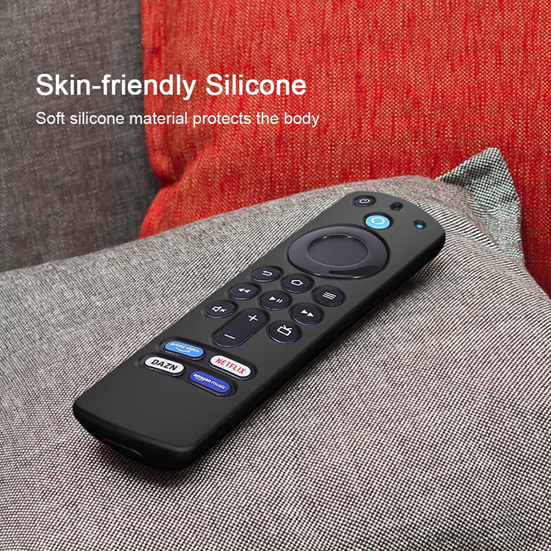  [AUSTRALIA] - Black Remote Case Replacement for FireTVstick (3rd Gen) 2021 Release Alexa Voice Remote (3 Generation), Silicone Protective Cover Skin Protector with Lanyard - LEFXMOPHY Black