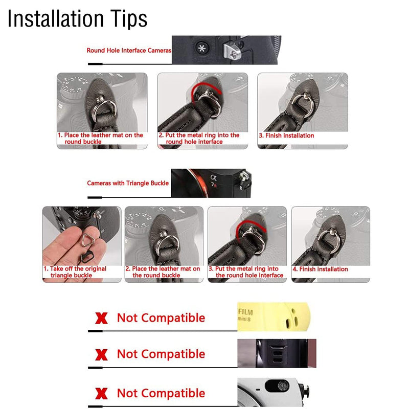  [AUSTRALIA] - PIBIETTN Camera Strap,Rope Camera Strap Compatible with Sony Nikon Canon Fuji Camera Strap Rope SLR, DSLR, Mirrorless Cameras 100cm Black