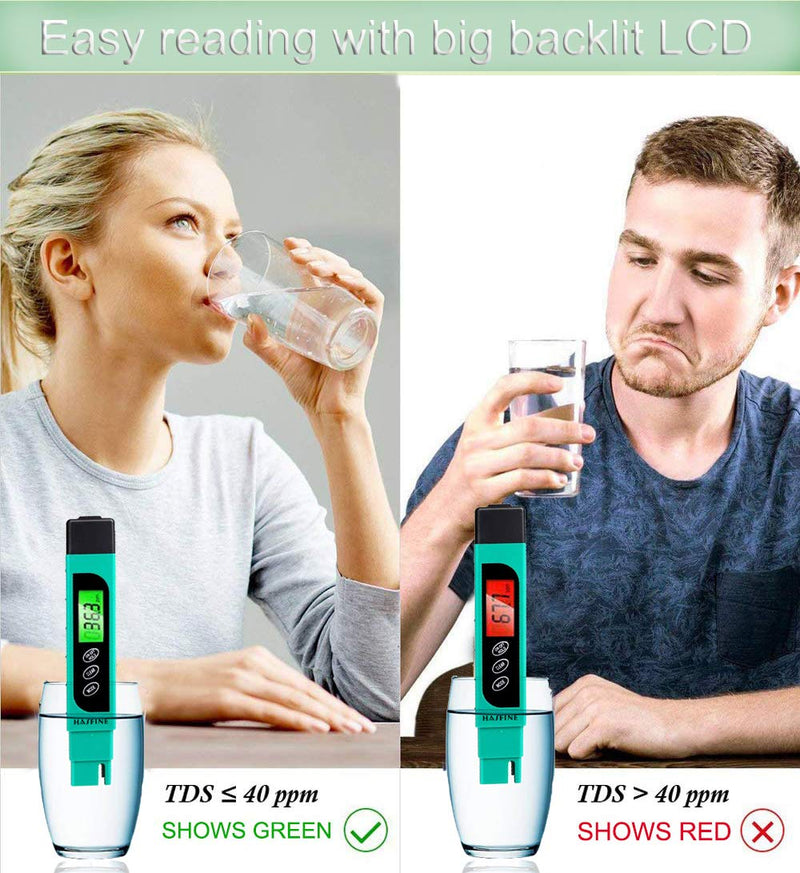 【2021 Upgraded】TDS Meter Water Quality Tester,HASFINE Digital Conductivity Meter 3 in 1 TDS,EC and Temperature Meter, Accuracy Testing Pen 0-9999 PPM Meter for Drinking Water, Aquariums,Pool and More Blue - LeoForward Australia