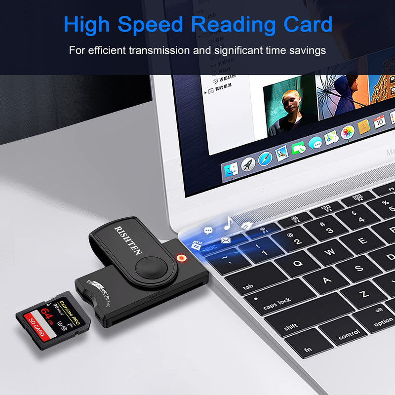  [AUSTRALIA] - RIHTEN USB Smart Card Reader CAC Card Reader Compatible with Windows Mac Linux, DOD Military USB Common Access CAC for TF SD Micro SD SDXC SDHC MMC RS-MMC Micro SDXC Micro SDHC UHS-I