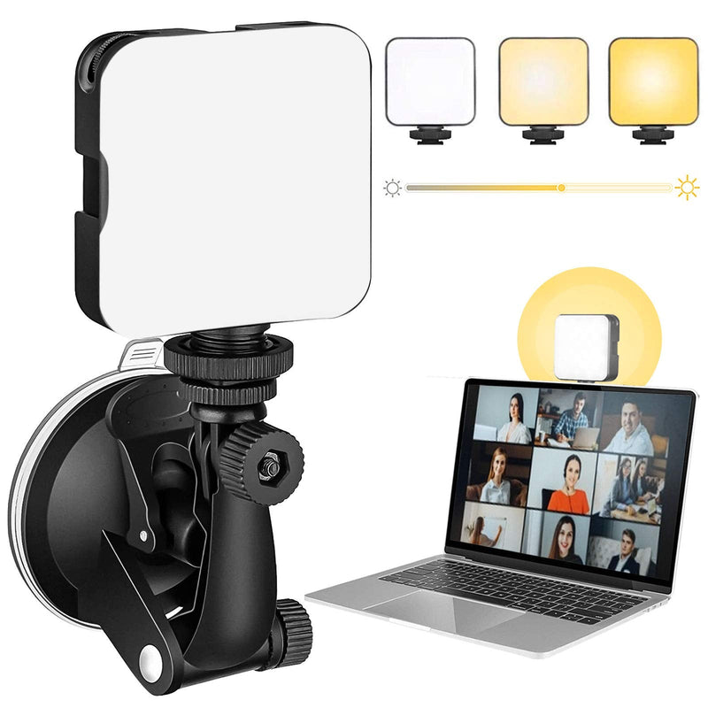  [AUSTRALIA] - USKEYVISION Video Conference Light Kit with Suction Cup & Built-in Battery, Zoom Lighting for Online Meeting Class, Compatible with Laptops,Tablets & Smartphones (UVZL-1)