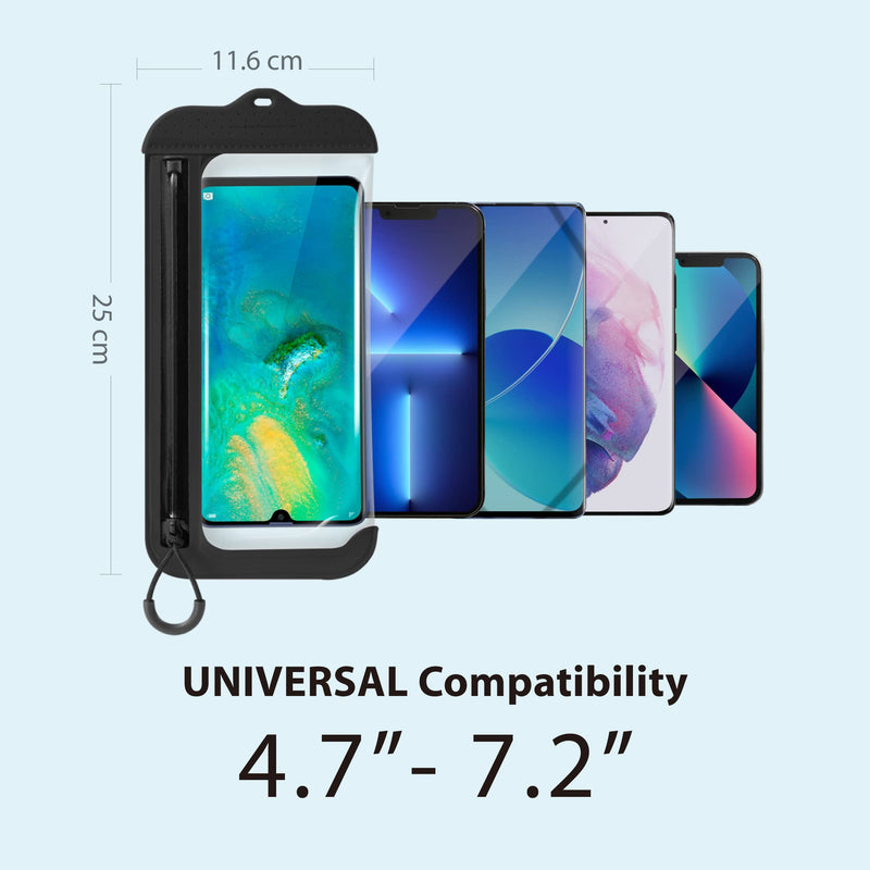  [AUSTRALIA] - 【Bone】 Waterproof Phone Pouch, IPX10 Waterproof Phone Case for Swimming Dry Bag Underwater with Lanyard for Snorkeling Boating Fishing Compatible with iPhone, Samsung Galaxy Pixel, Lanyard (Blue) Lanyard - Blue