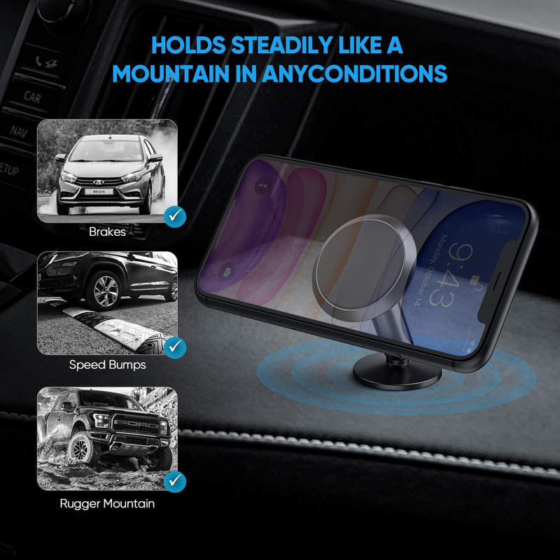  [AUSTRALIA] - ORIbox Magnetic Phone Holder for car, car Phone Holders for iPhone, 360° Rotation Car Phone Holder, Universal Dashboard car Mount Fits All Smartphones
