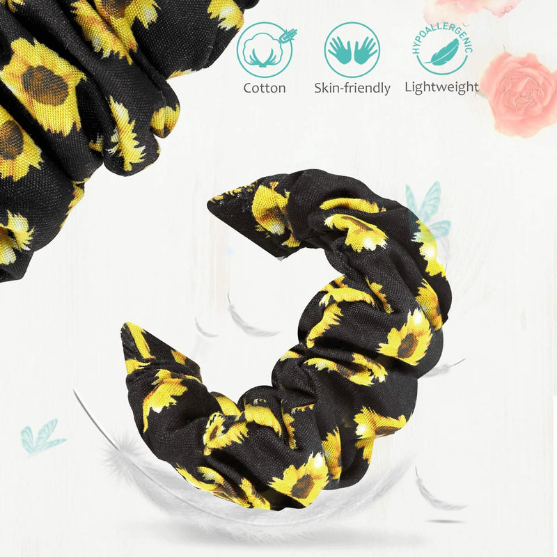  [AUSTRALIA] - 200Pcs Compatible for 3Plus Callie Band, Blueshaw Fabric Elastic Scrunchie Elastic Watch Band Women Cute Replacement Straps for 3Plus Callie Hybrid SmartWatch (Sunflower Yellow)