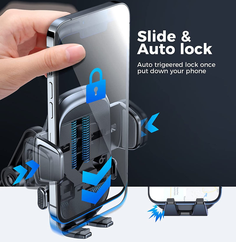 [AUSTRALIA] - Car Phone Holder Mount, 2022 Upgraded[Gravity Auto-Lock]Car Vent Phone Mount[Thick Case Friendly]Metal Hook Never Fall Universal Cell Phone Automobile Cradles fit for iPhone Samsung All Phones