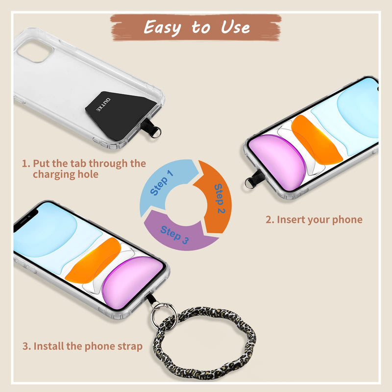  [AUSTRALIA] - OUTXE Phone Lanyard - 2× Adjustable Neck Strap, 4× Phone Patches with Adhesive, 4 × Silicone Phone Wrist Lanyard with 12 Pads Without Adhesive