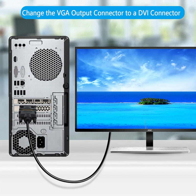  [AUSTRALIA] - PNGKNYOCN VGA to DVI Adapter,VGA 15 Pin Male to DVI 24+5 Female Converter Supports 1080P for Computer, PC Host, Laptop, Graphics Card to HDTV, Display and Projector(2 Pack)