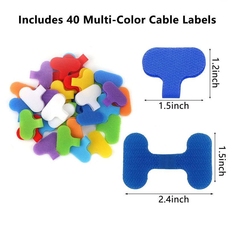  [AUSTRALIA] - AIEX 40Pcs Cord Labels Multi-Color Write On Wire Labels Cord Tags and Wire Tags for Cable Wire Management and Identification (8 Colors)