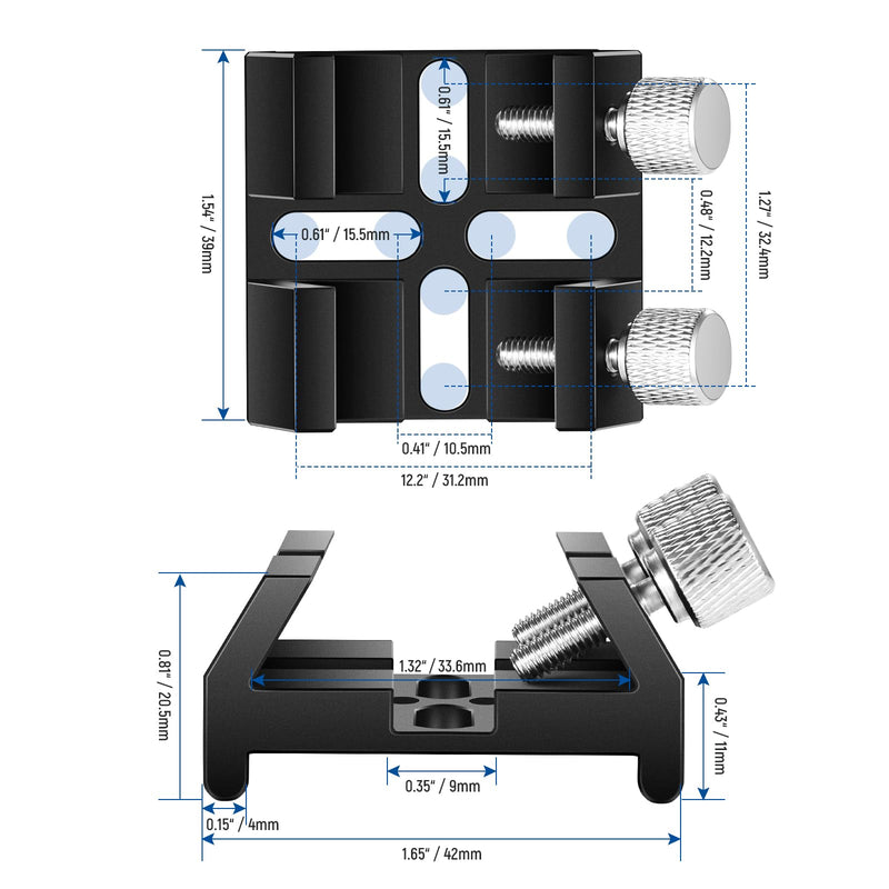  [AUSTRALIA] - NEEWER Universal Dovetail Base Telescope Mount for Finder Scope Laser Pointer, Dovetail Clamp with Two Thumbscrews, M5/M4 Screws, LS-15