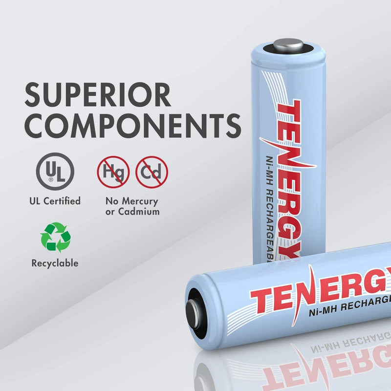 Tenergy High Drain AA and AAA Battery, 1.2V Rechargeable NiMH Batteries Combo, 12-Pack 2500mAh AA Cells and 12-Pack 1000mAH AAA Cell Batteries 12 Pack AA + 12 Pack AAA - LeoForward Australia