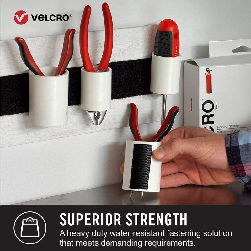  [AUSTRALIA] - VELCRO Brand Heavy Duty Tape | 16 Foot Roll | Strong Sticky Back Adhesive Holds up to 10 lbs | Industrial Strength Fasteners for Indoor or Outdoor Use | 1-1/2in Width, Black (VEL-30838-USA) 16ft