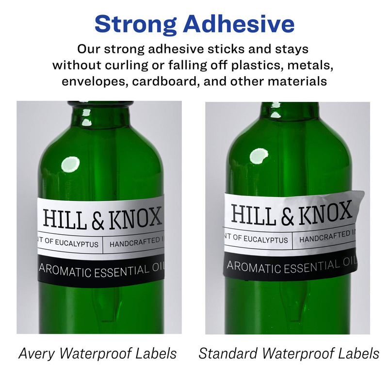 Avery Waterproof Oil-Resistant Film Labels - Essential Oils, Canning, 2" Round for Laser or Pigment Print, 120 Labels (64502) - LeoForward Australia