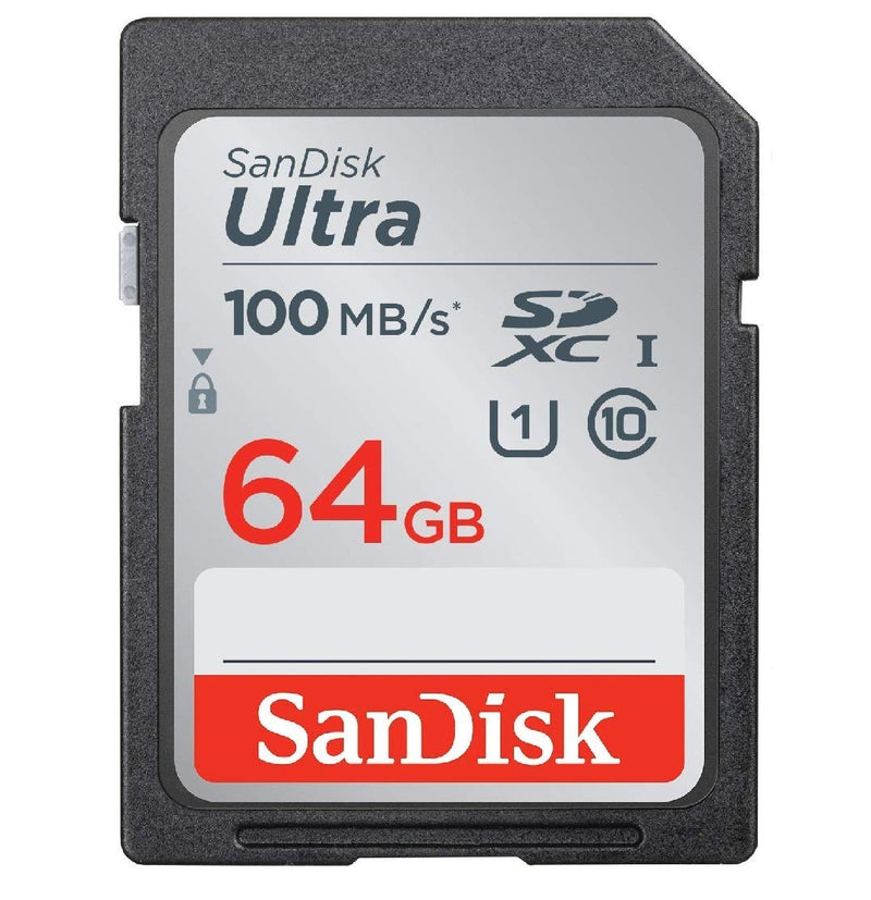 SanDisk 64GB SDXC SD Ultra Memory Card Works with FujiFilm FinePix XP50, XP60, XP70, XP80, XP90 Underwater Digital Camera (SDSDUNR-064G-GN6IN) Bundle with (1) Everything But Stromboli Card Reader - LeoForward Australia