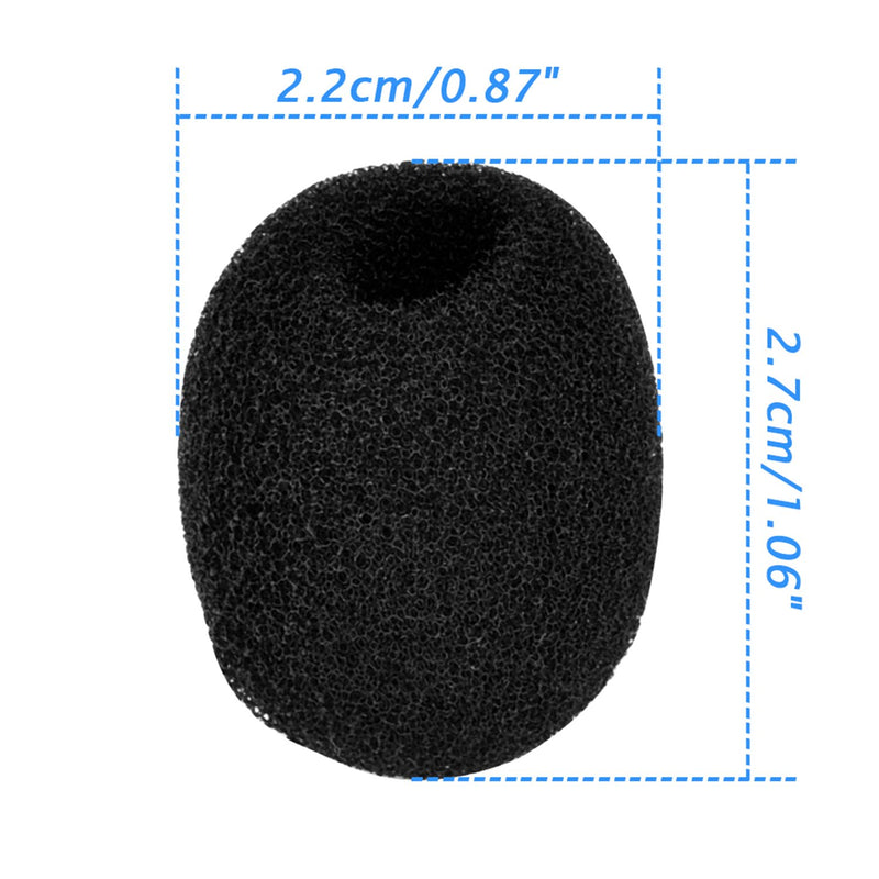  [AUSTRALIA] - eBoot 5 Pack Mini-size Lapel Headset Microphone Windscreen, Black