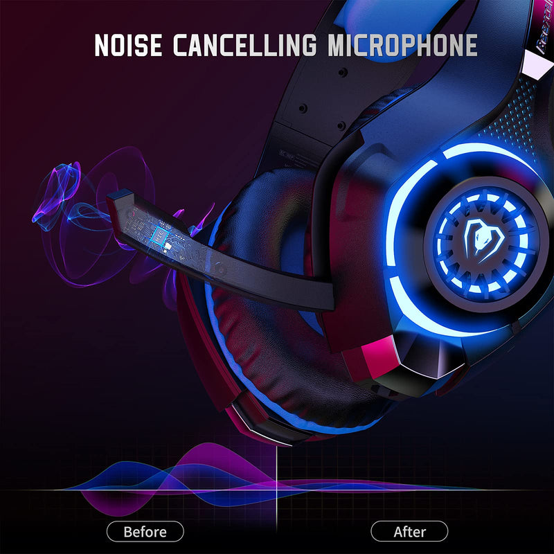  [AUSTRALIA] - Gaming Headset for PS4 PS5 Xbox One Switch PC with Noise Canceling Mic, Deep Bass Stereo Sound